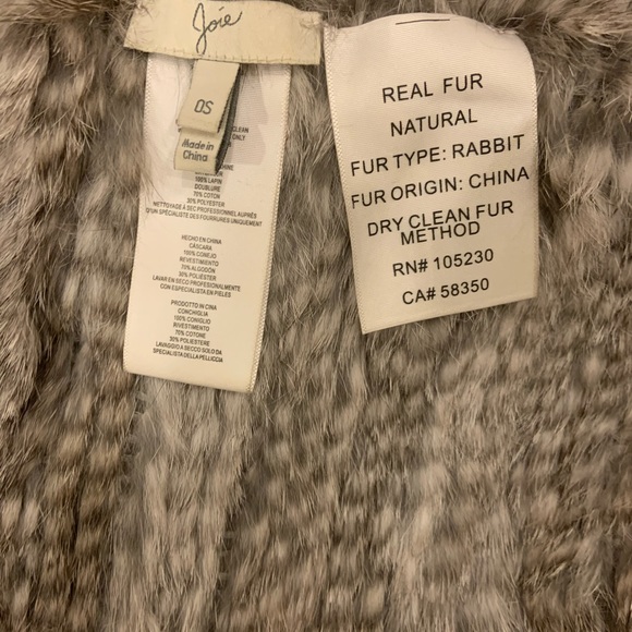 Joie rabbit fur gray infinity scarf - Picture 3 of 4